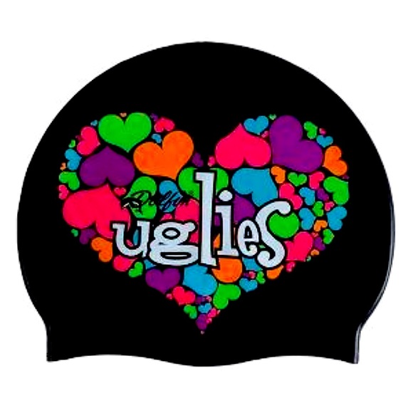 DOLFIN UGLIES Neon Heart Swim Team Practice Cap - Picture 1 of 3
